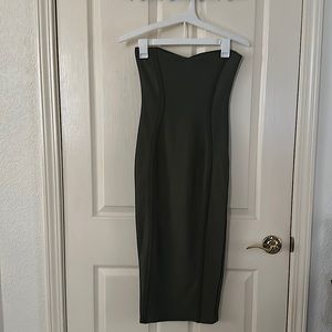 Olive Green Bandeau Bandage Dress